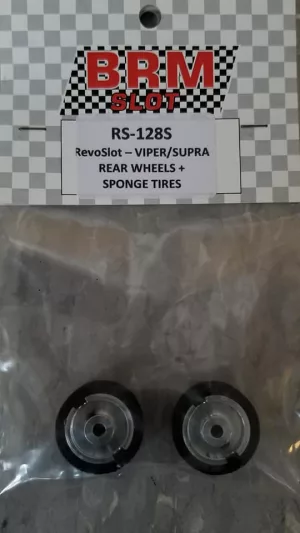 RS-128S RevoSlot Viper/Supra Rear wheels & sponge tires x 2